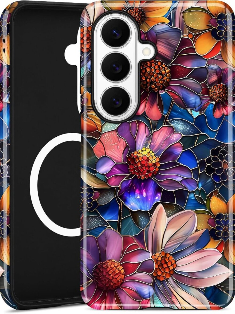 Samsung Galaxy S25 Ultra MagSafe Case Stained Glass Floral Cover